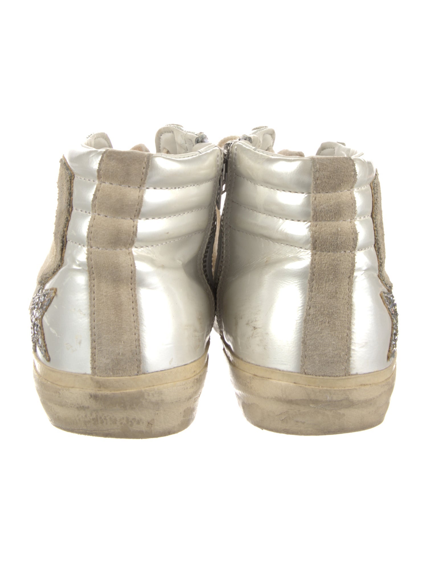 Golden Goose Leather Glitter Accents Sneakers